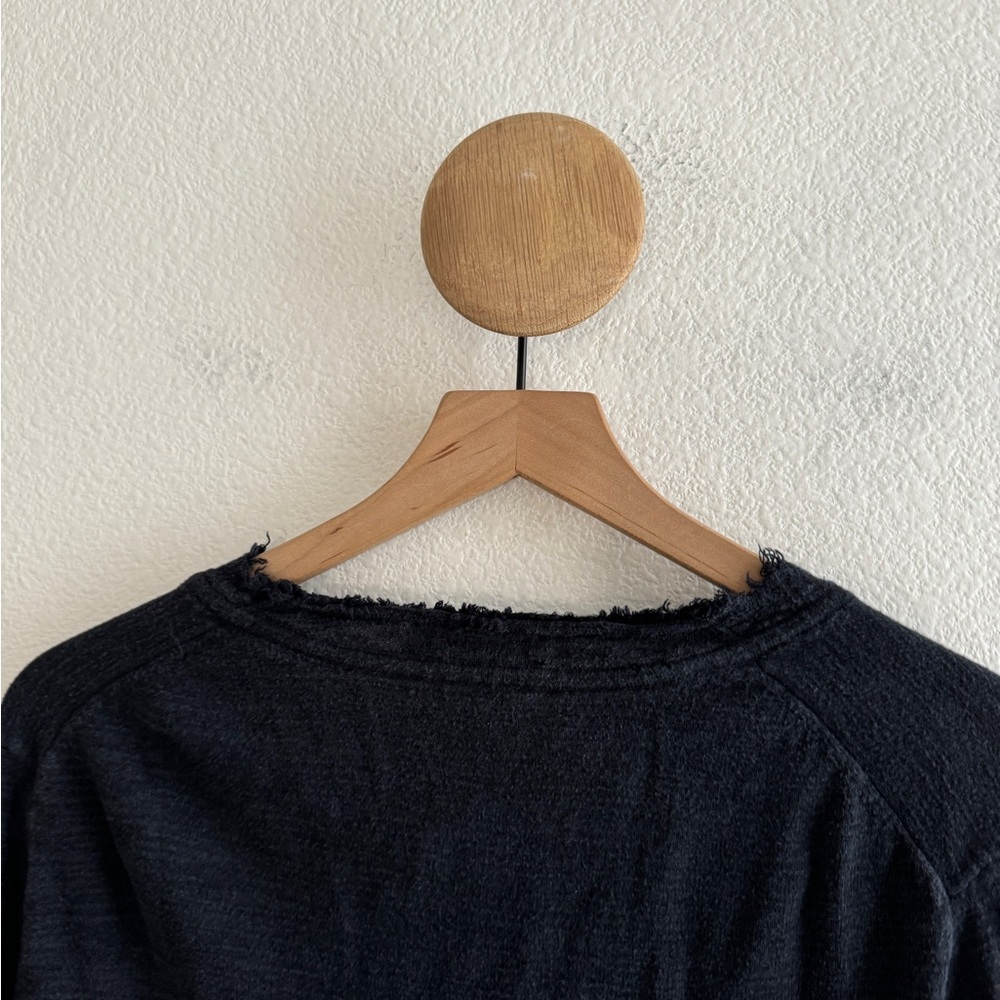 Sandro Navy Knit Sweater Hoodie - Picture 5 of 9